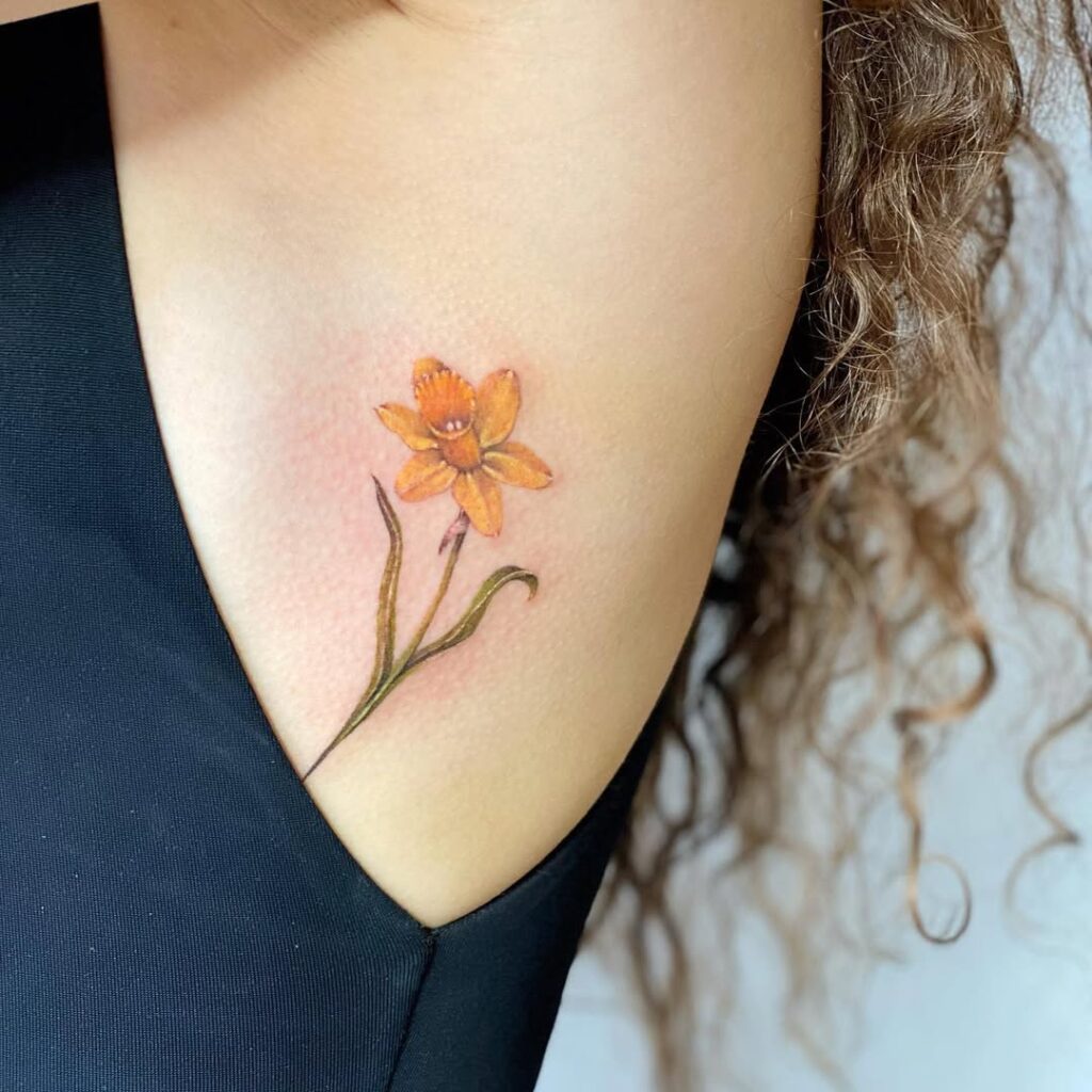 Vibrant Daffodil Tattoo