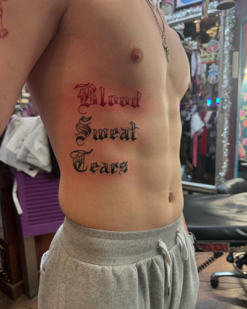 Script Rib Tattoo