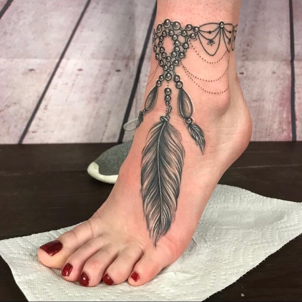 Feather Anklet Tattoo