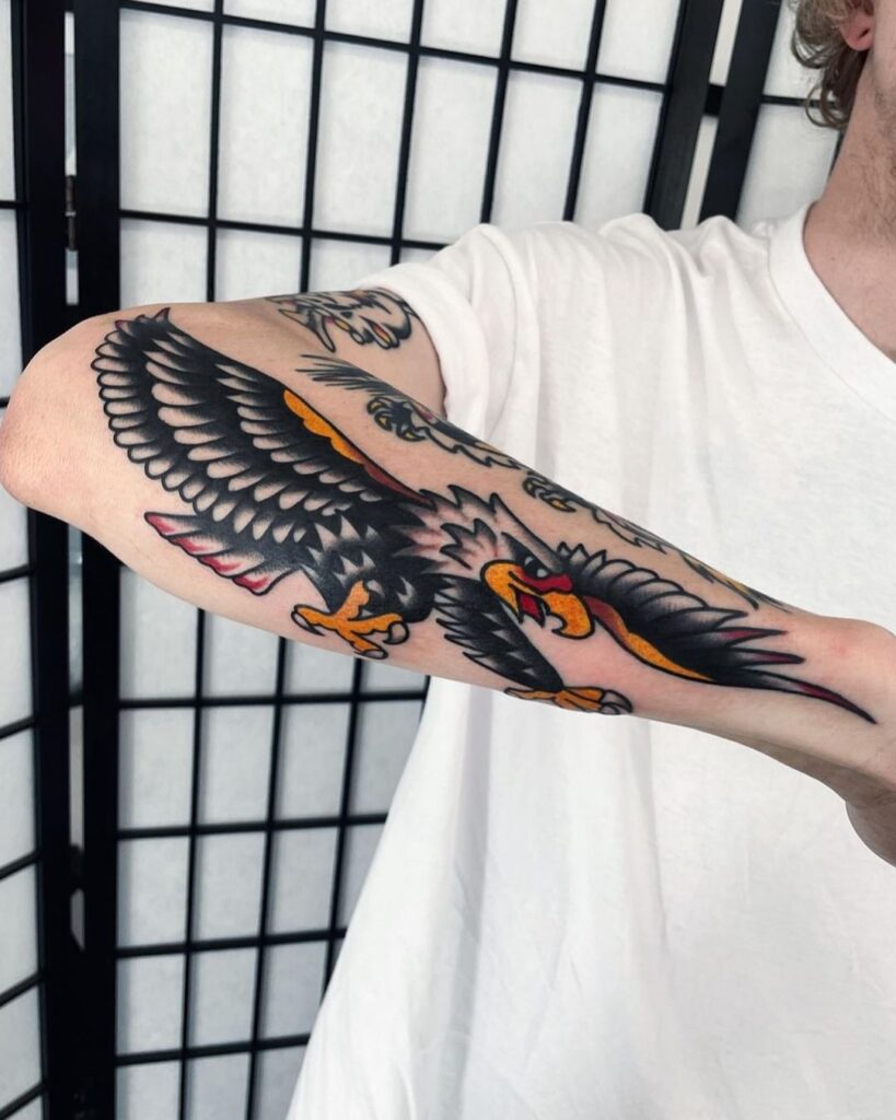 American Traditional Eagle Tattoo