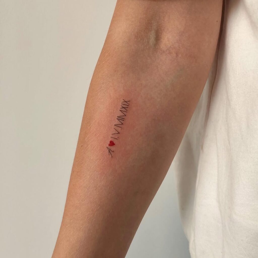 Roman Numerals Birthdate Tattoo