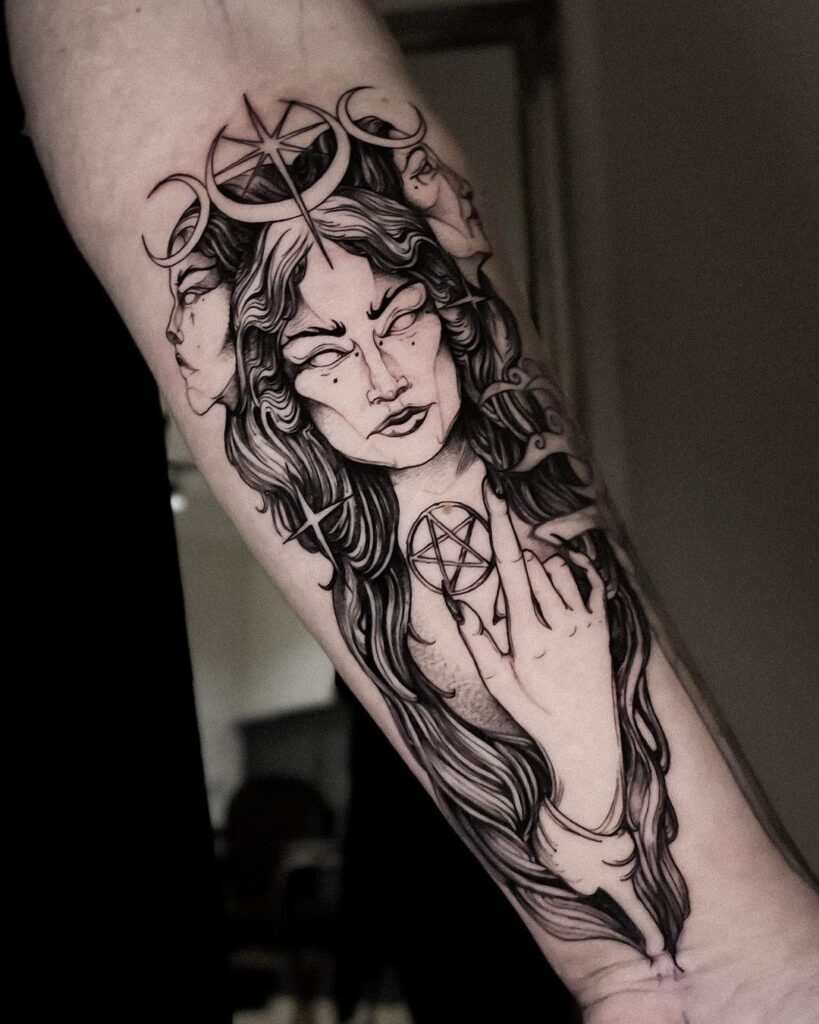 Hekate Forearm Tattoo
