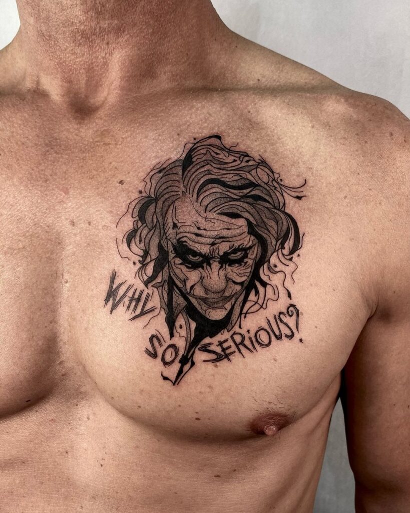 Joker Chest Tattoo