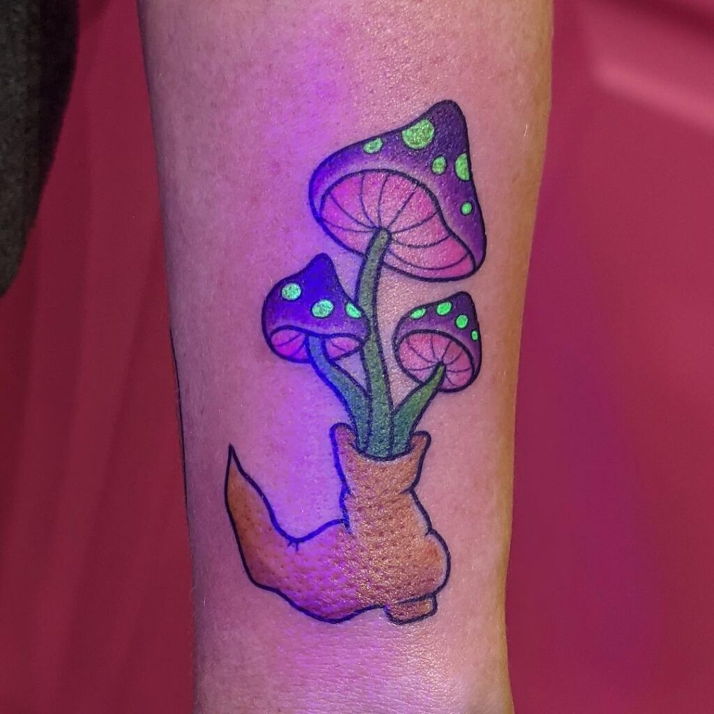 Glowing Mushrooms Tattoo