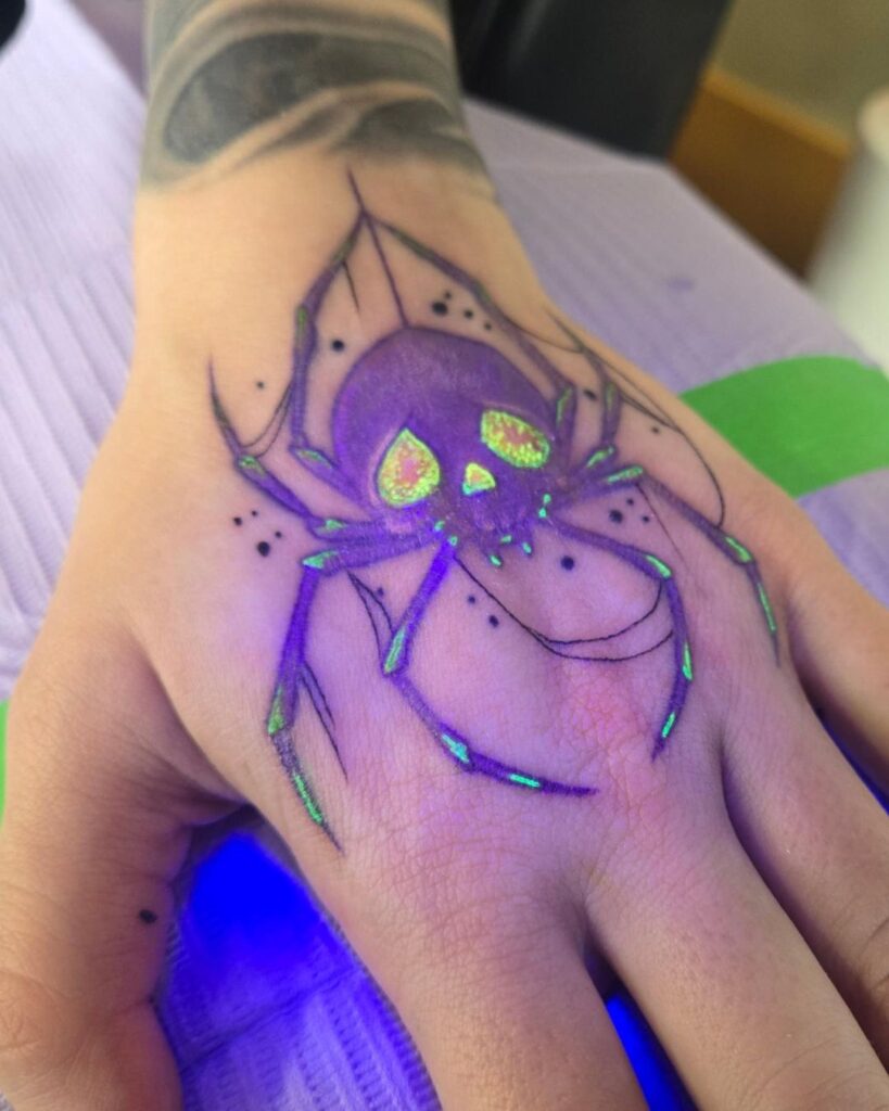 Glowing Spider Tattoo