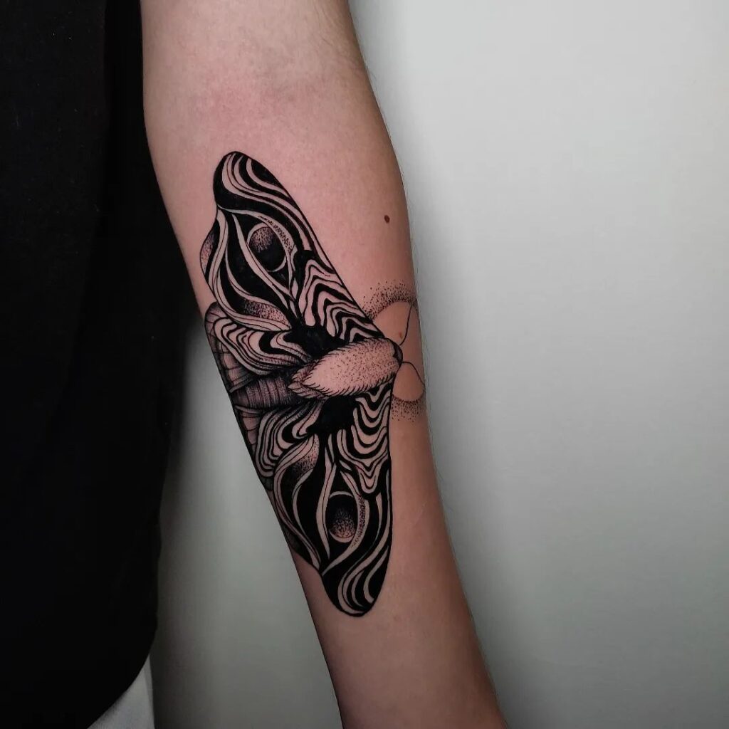 Moth Suminagashi Tattoo
