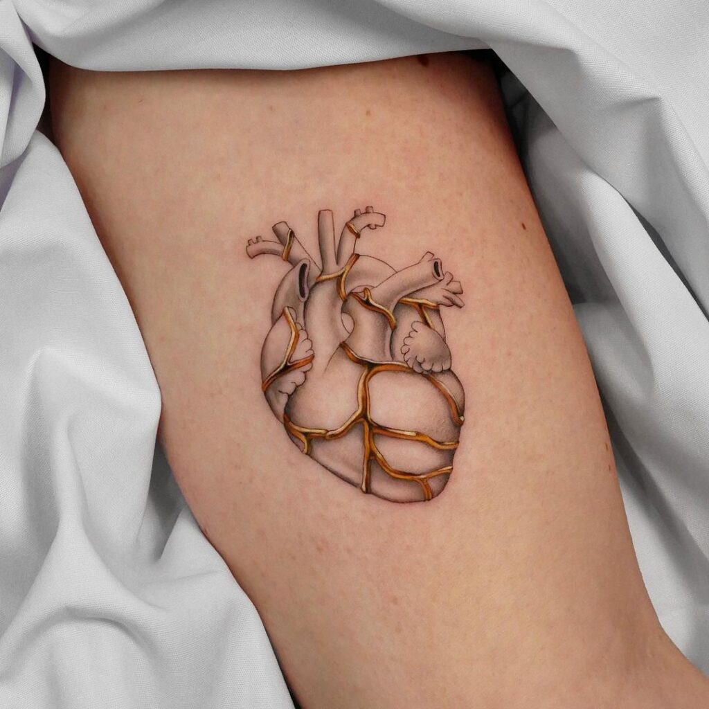 Small Dope Kintsugi Heart Tattoo
