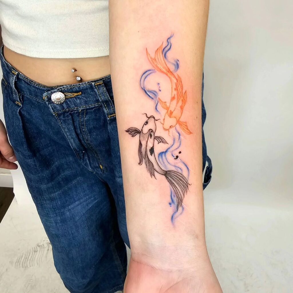 Creative Koi Fish Tattoo