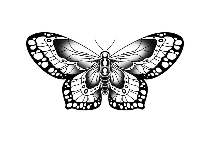 Butterfly Tattoo Stencil