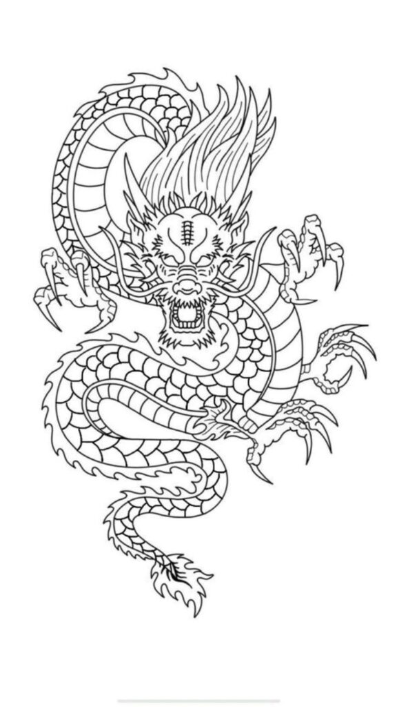 Dragon Tattoo Stencil