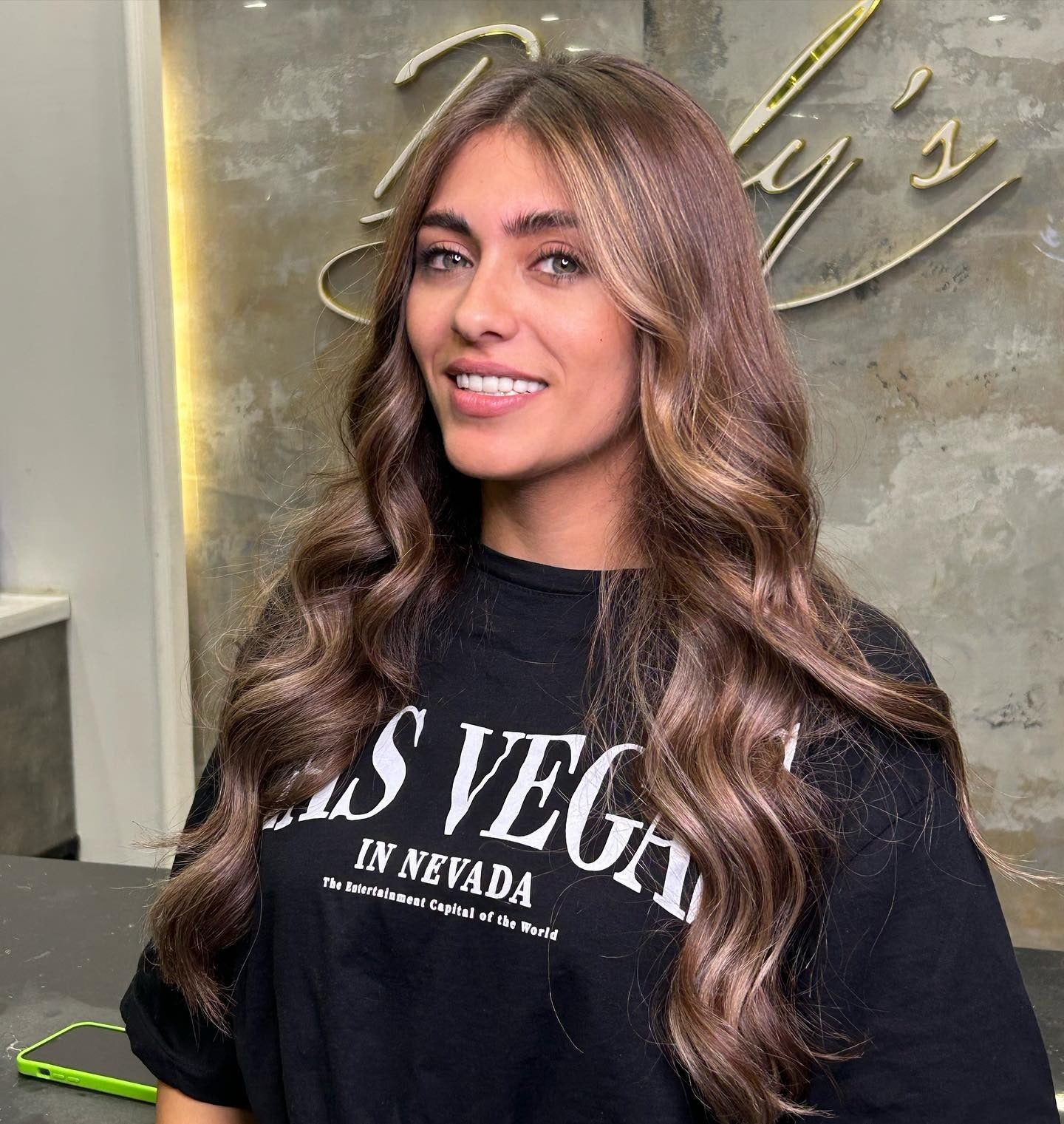 12. Ash Brown with Golden Veil Highlights (Blonde Brown Hair Color)