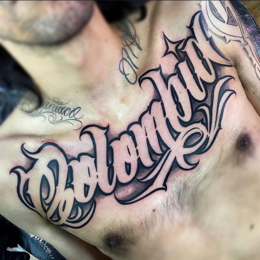 Colombia Chest Tattoo