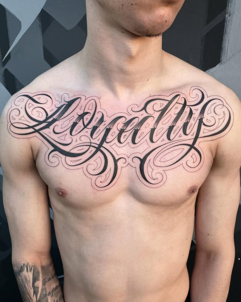 Loyalty Chest Script Tattoo