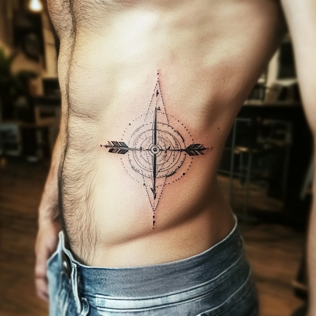 Arrow-Compass Tattoo