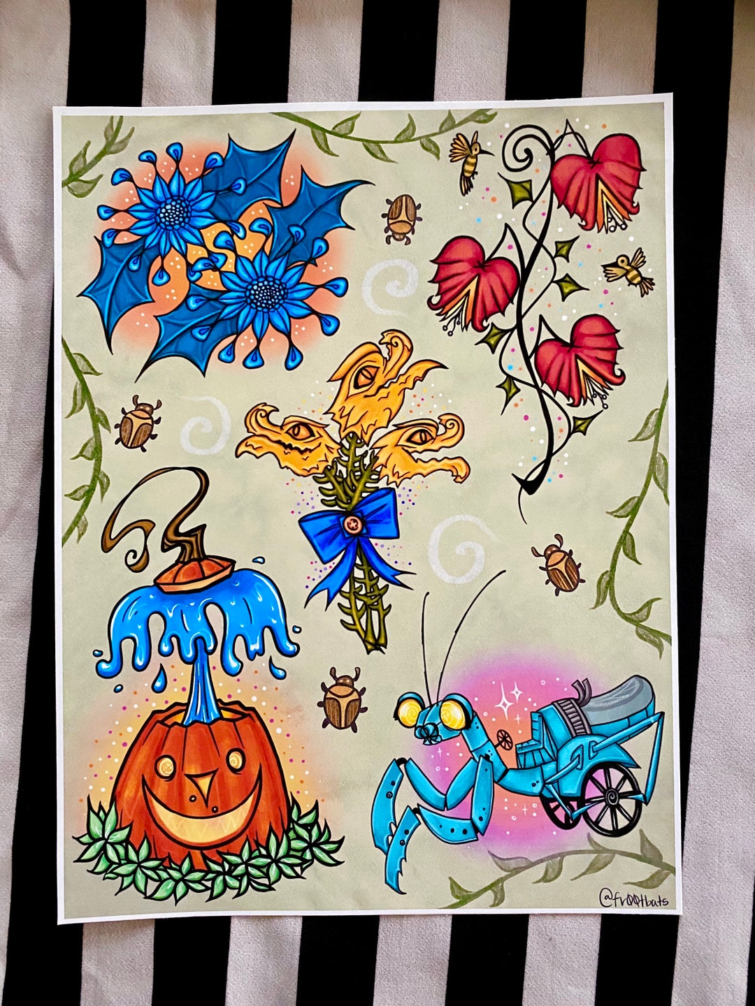 Coraline's Garden Tattoo Flash Style Print. - Etsy