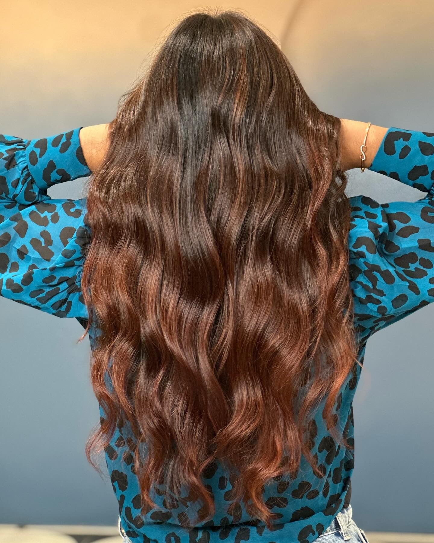 1. Long Soft Waves with Deep Auburn Ombre (Dark Auburn Hair Color)