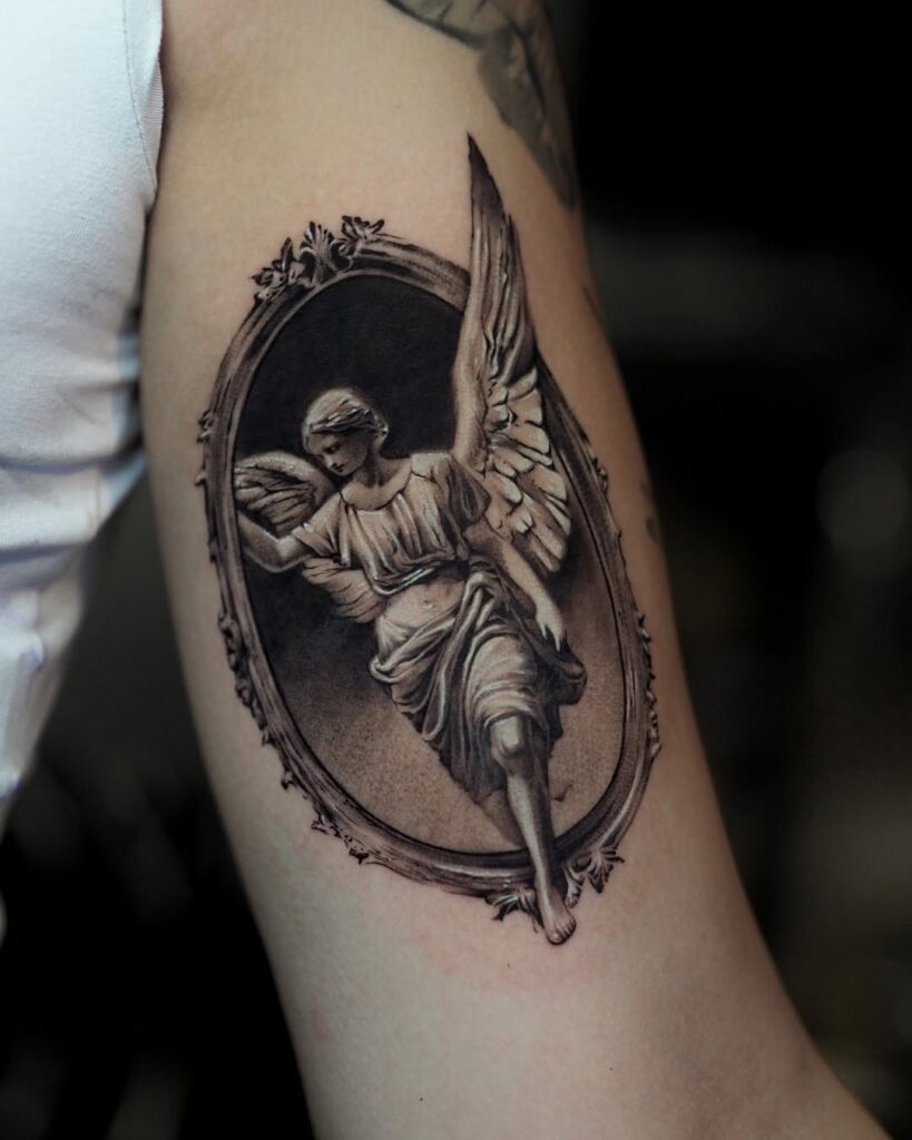 Realistic Angel Tattoo