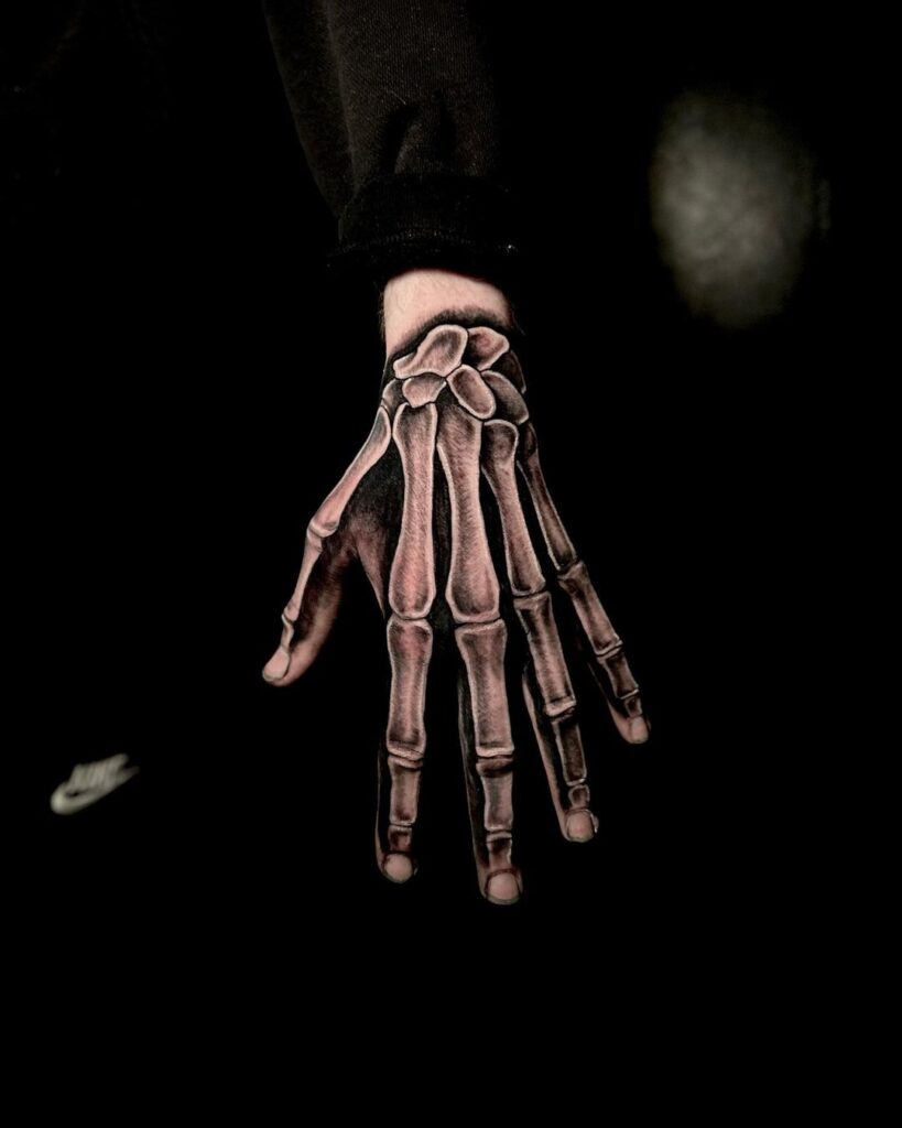 Gloomy Bone Hand Tattoo