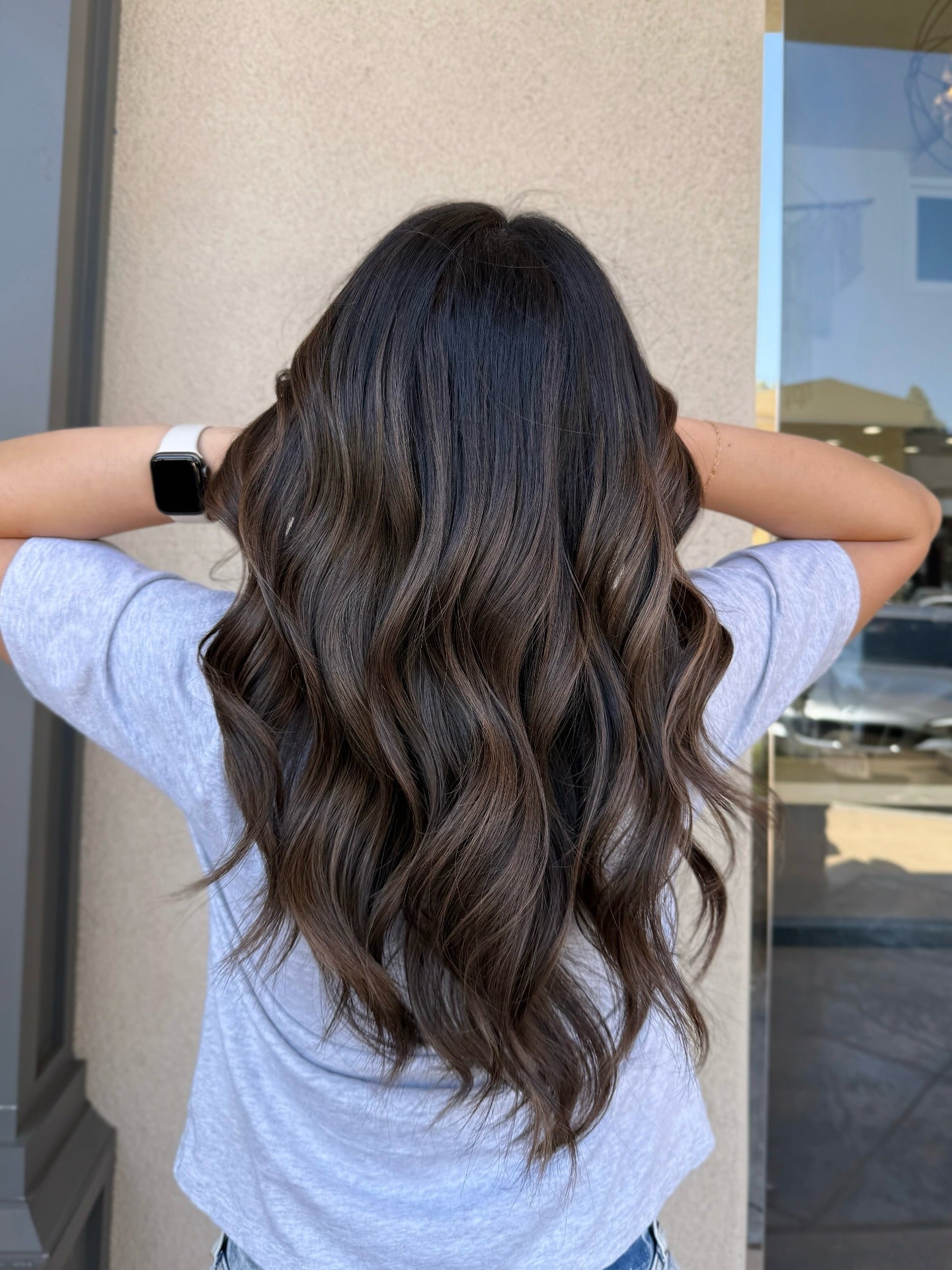 5. Melted Brown Balayage with Loose S-Waves (Balayage Dark Brown Hair Color)