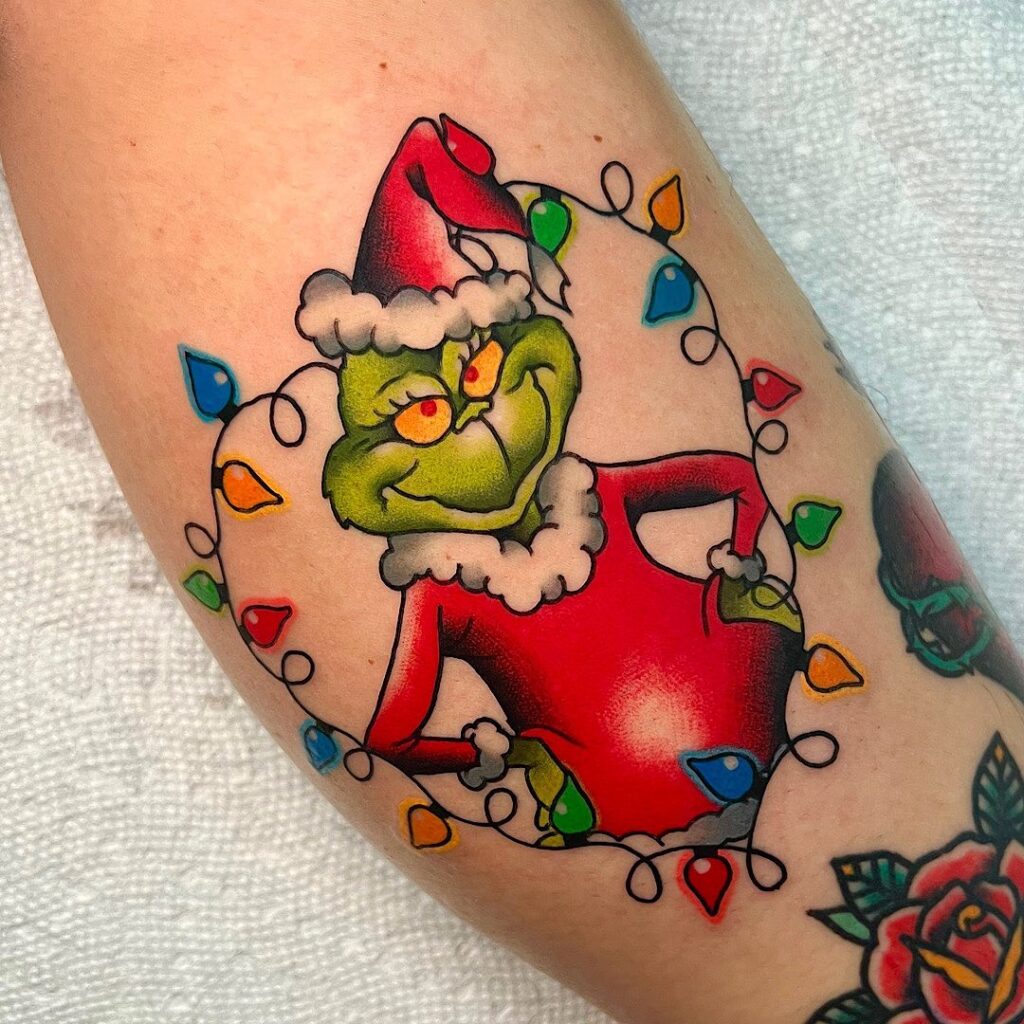 Festive Grinch Tattoo