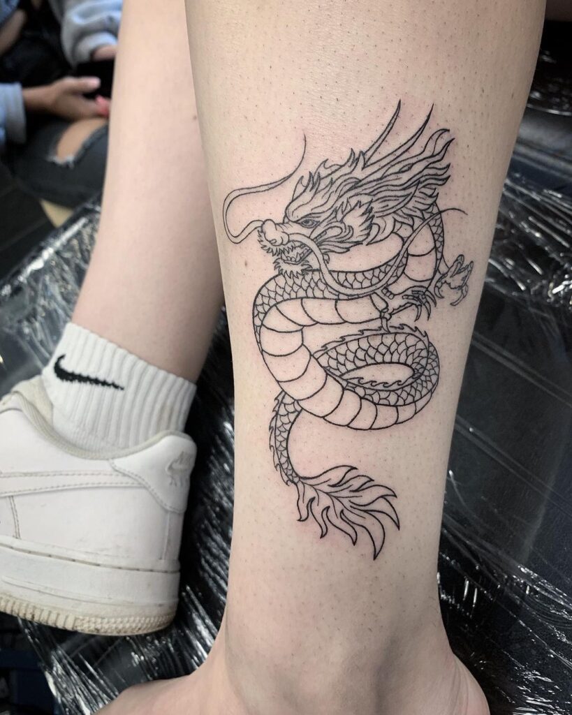 Dragon Linework Tattoo