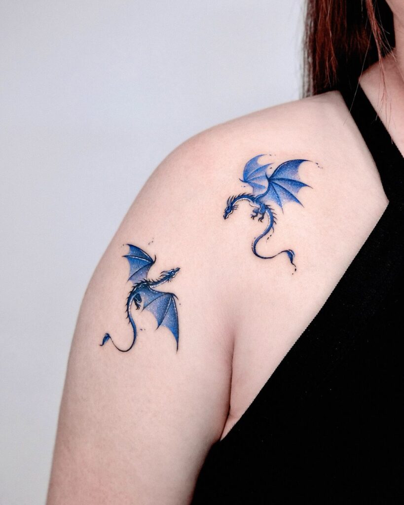 Two Small Blue Dragons