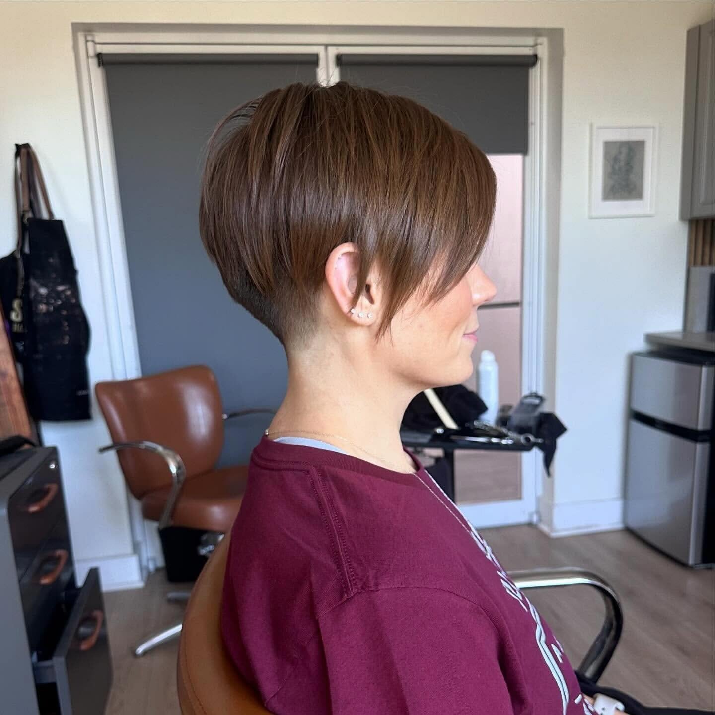 4. Stacked Auburn Pixie Bob (Long Pixie Cuts)