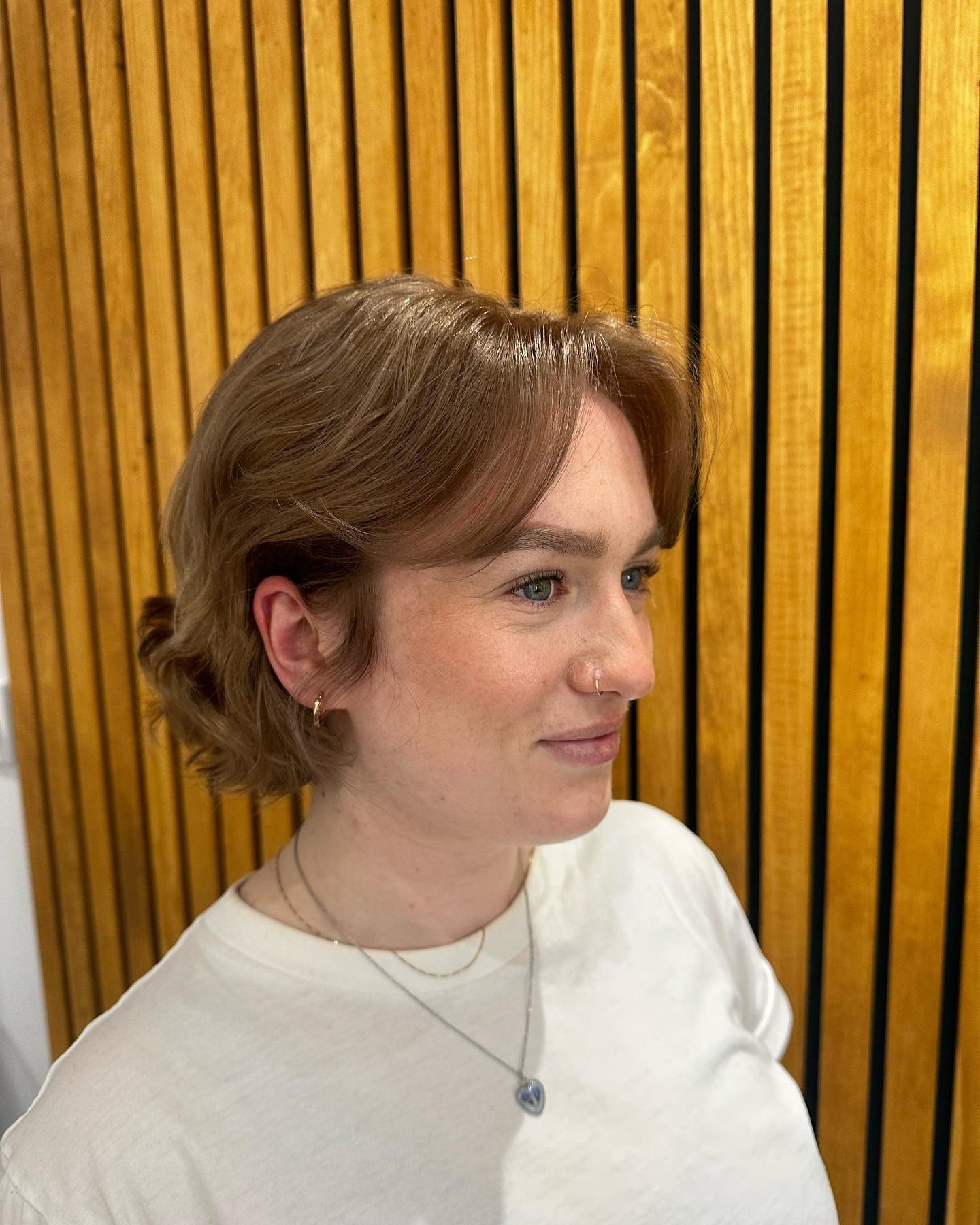 4. Soft Shaggy Bob with Curtain Bangs in Warm Chestnut (Short Hairstyles)