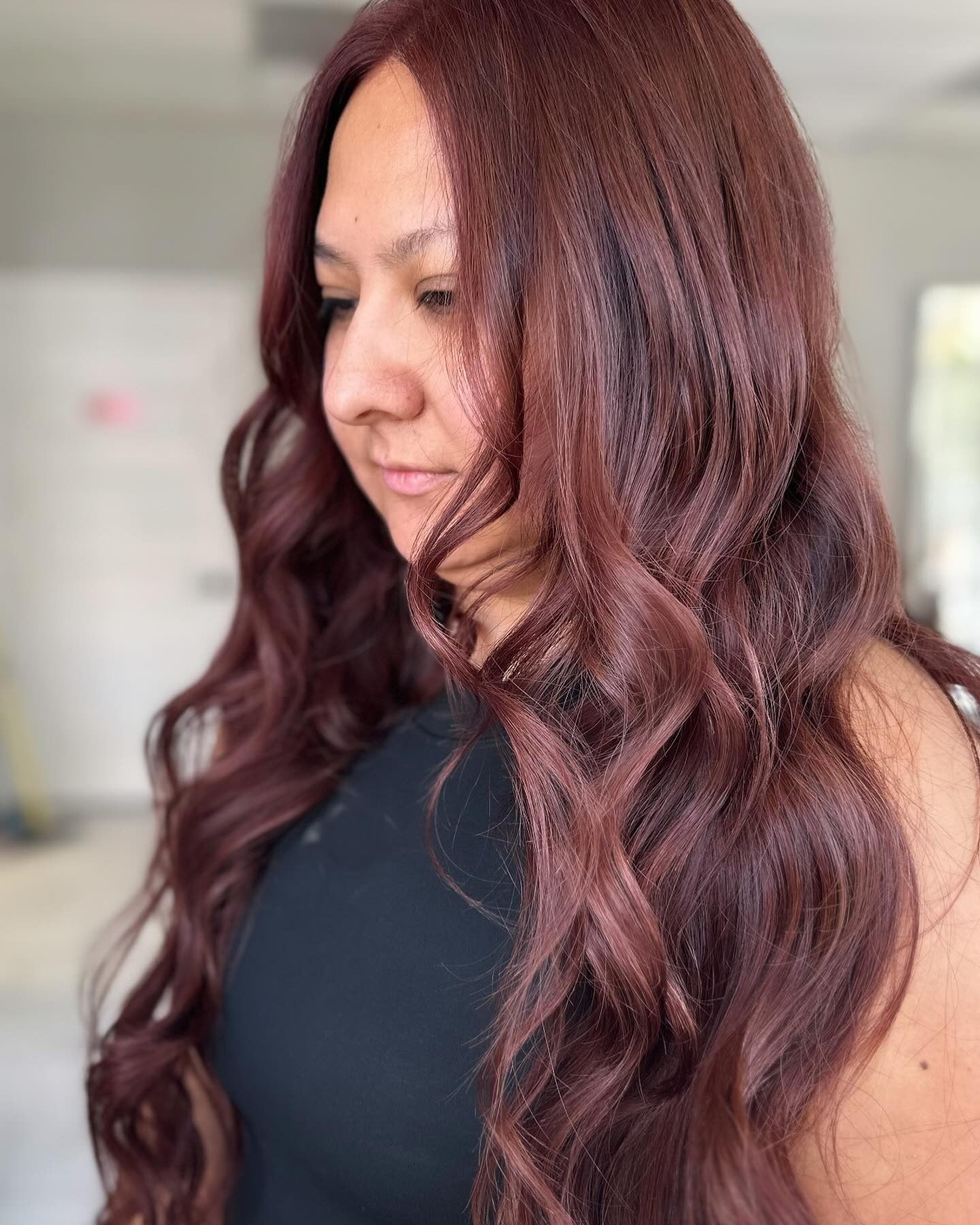 8. Romantic Mahogany Curls (Mahogany Hair Color)