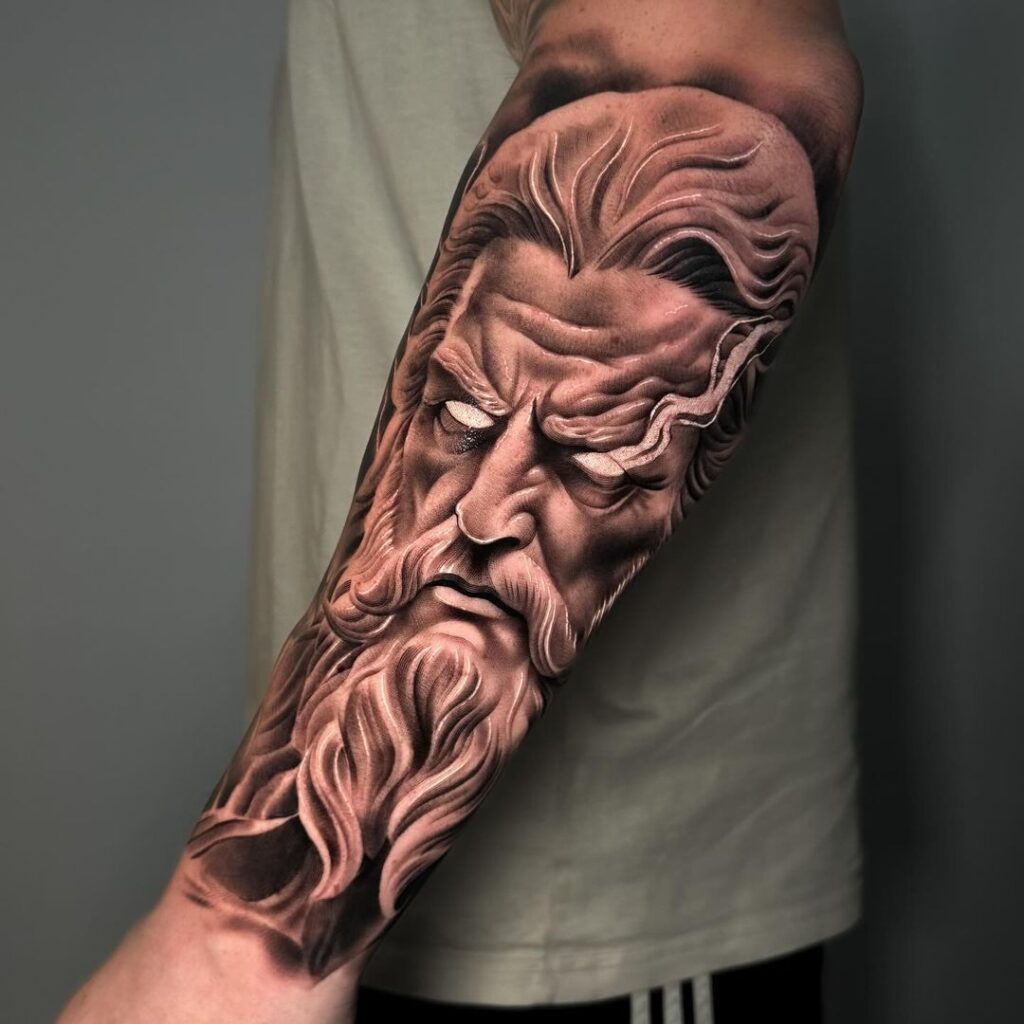 Masculine Zeus Tattoo
