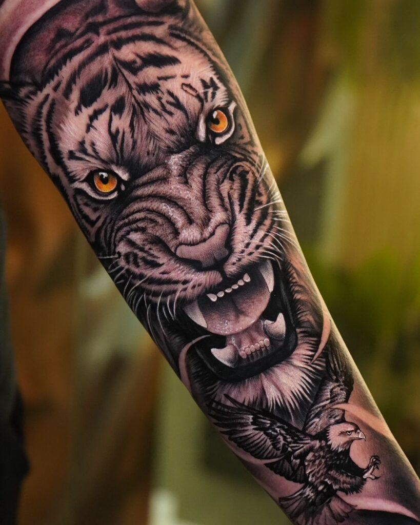 Masculine Tiger Tattoo
