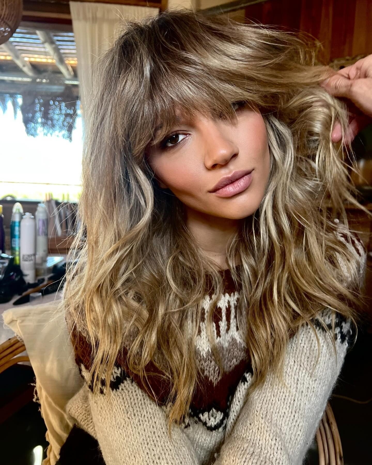 8. Tousled Blonde Shag with Full Fringe (70S Hairstyles)