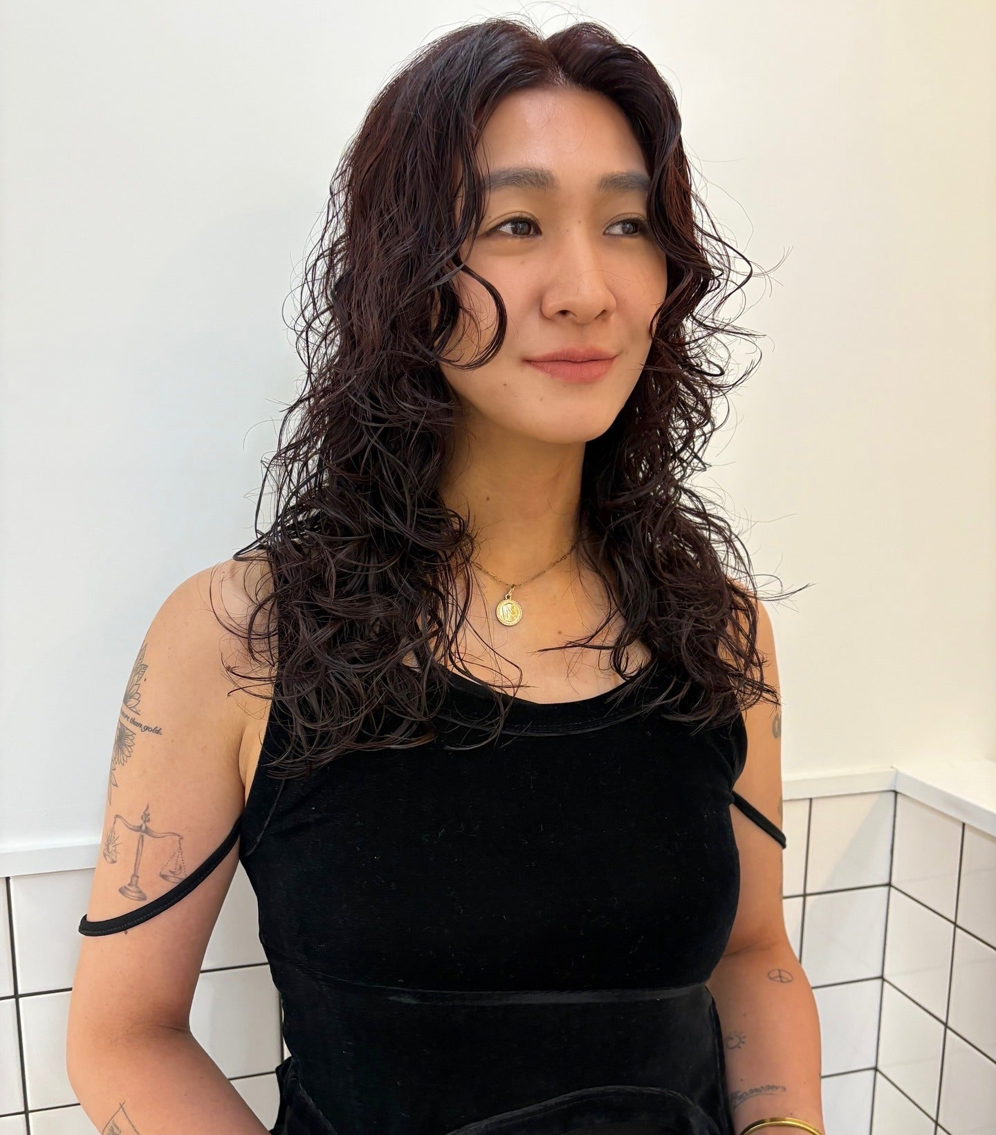 8. Layered Chestnut Perm with Face-Framing Waves (Perm Hairstyles)