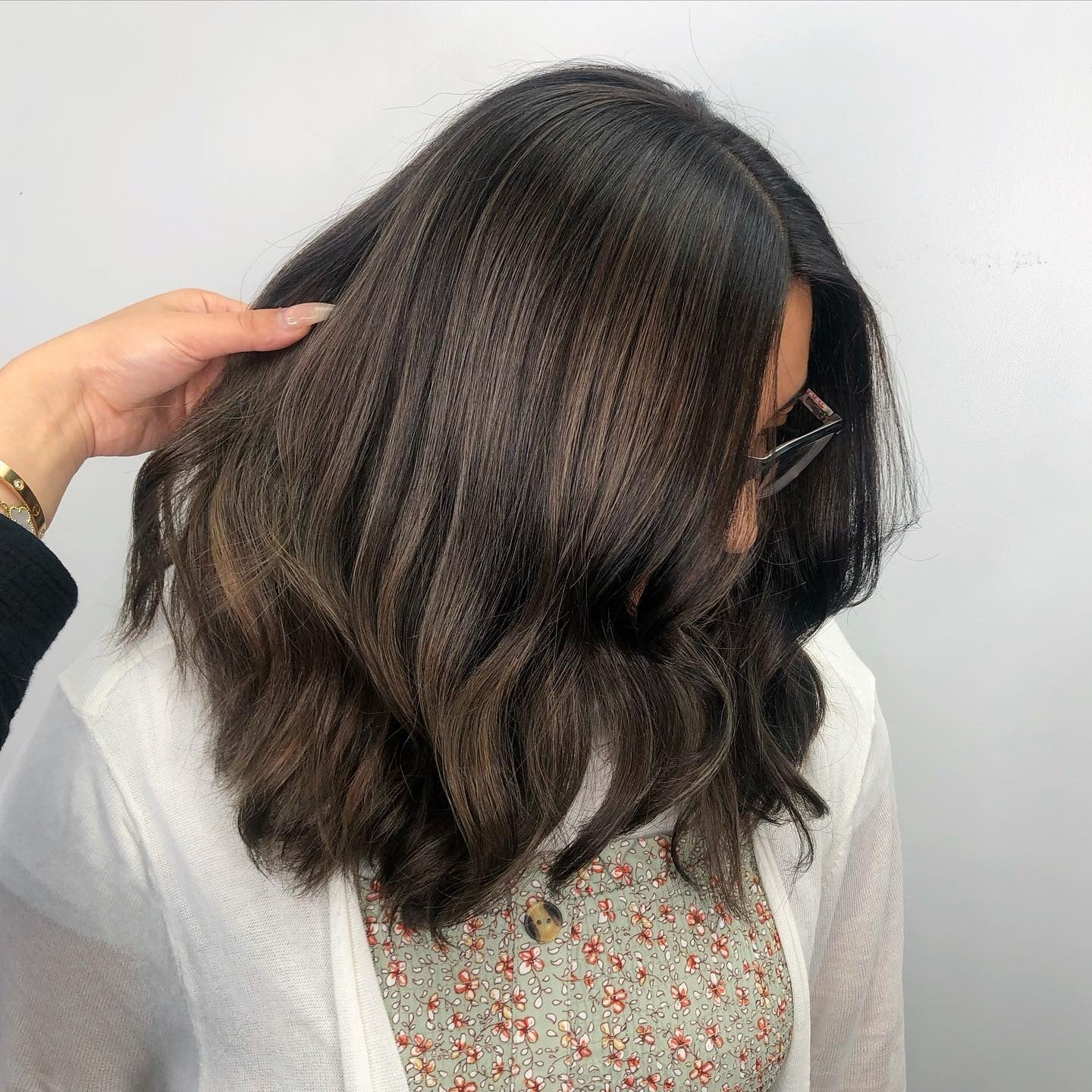 6. Shoulder-Length Waves in Cool Brown Blend (Dark Ash Brown Hair Color)