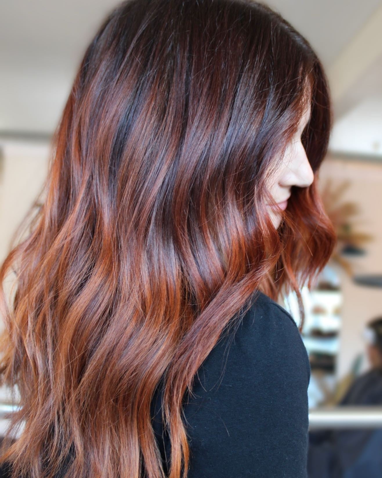 7. Rich Auburn Ombre with Velvet Depth (Red Brown Hair with Highlights)