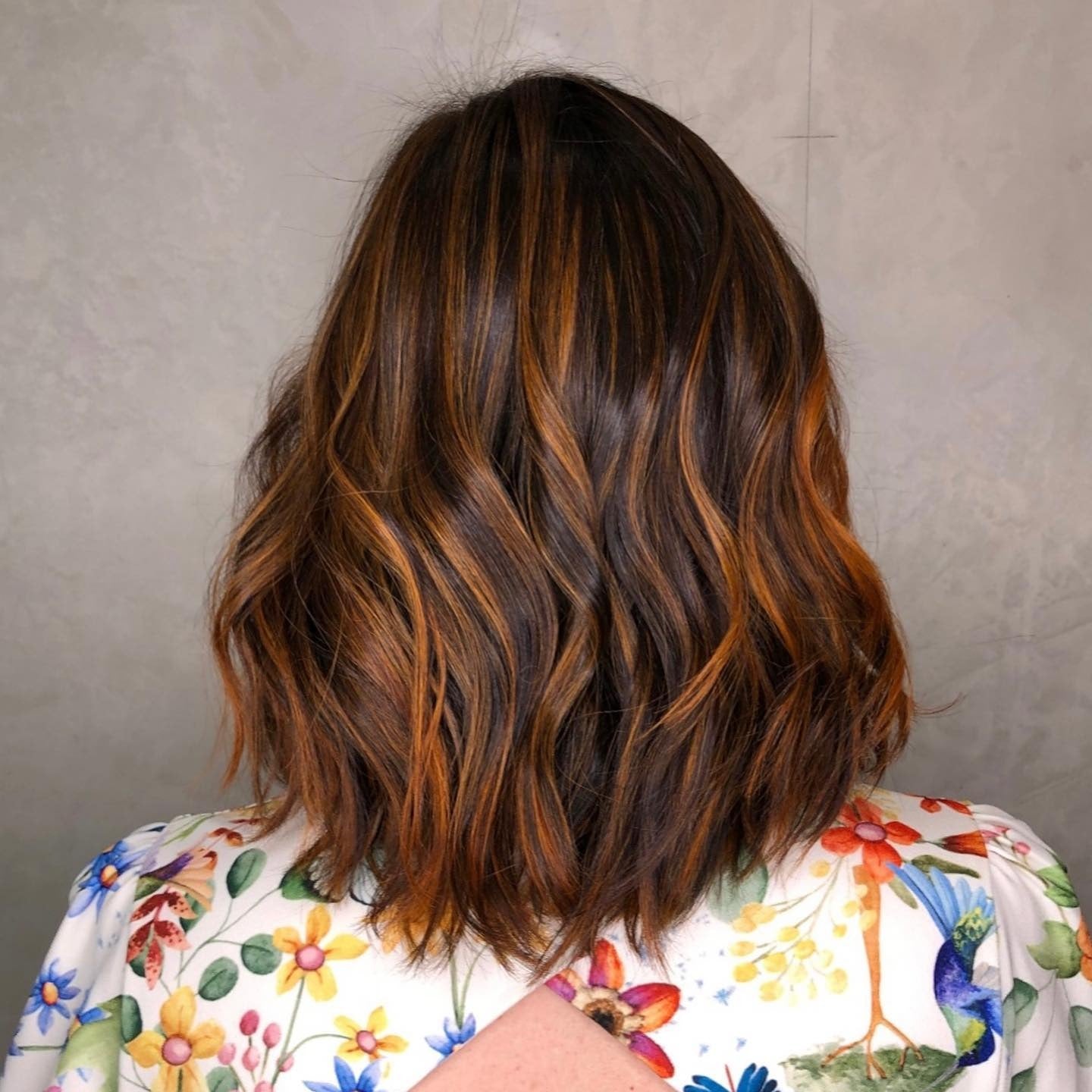 10. Copper Flame Highlights on Short Waves (Red Brown Hair with Highlights)