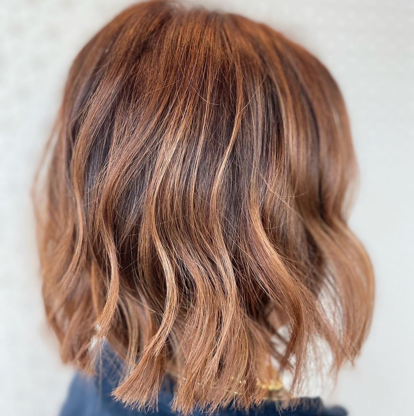 11. Soft Mocha Bob with Golden Caramel Highlights (Red Brown Hair with Highlights)