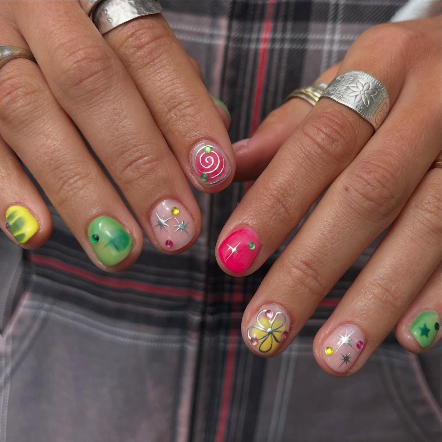 5. Playful Candy-Inspired Nails (Short Nail Art Ideas)