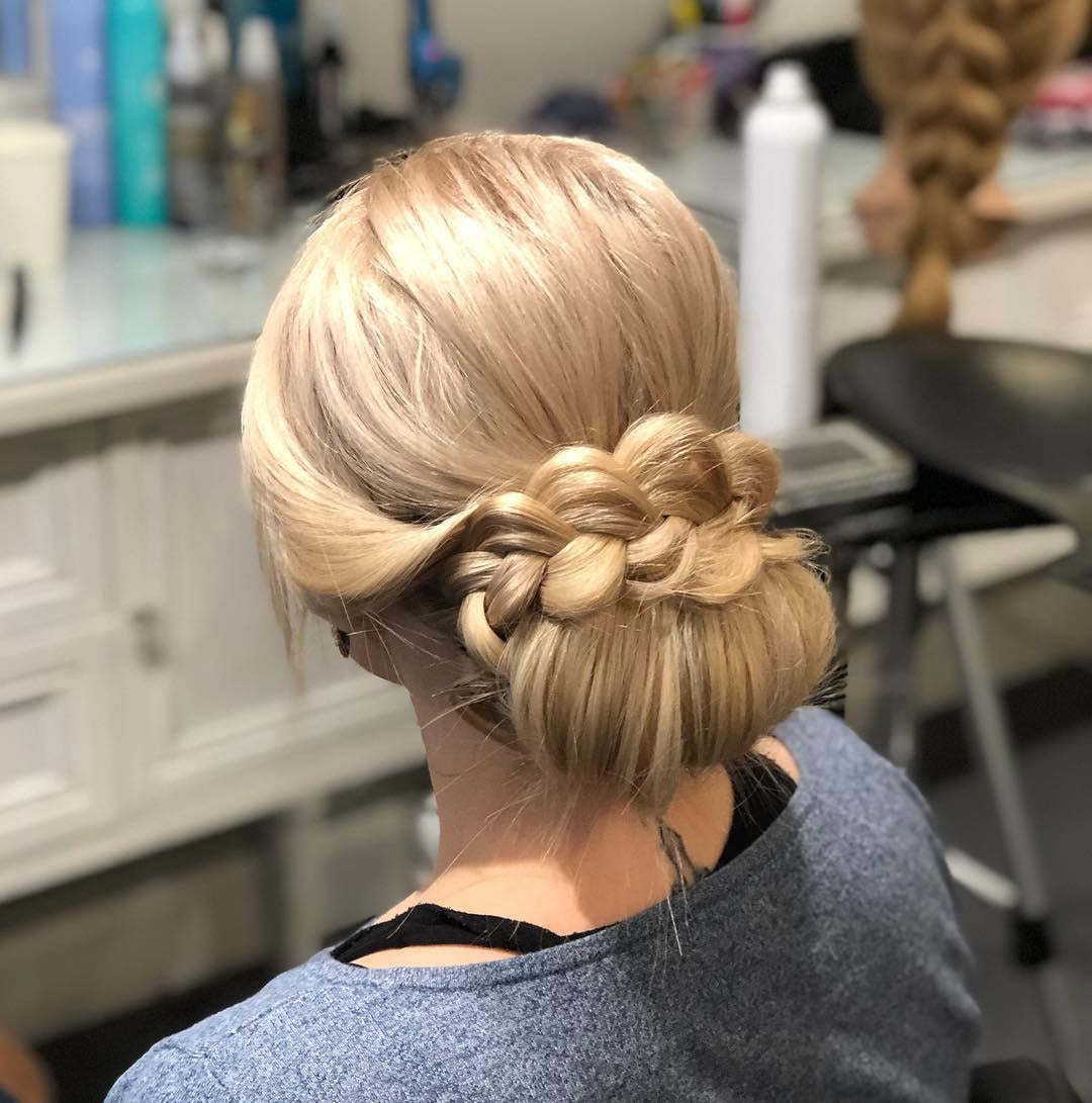 1. Elegant Braided Chignon in Vanilla Blonde (Winter Hairstyles)