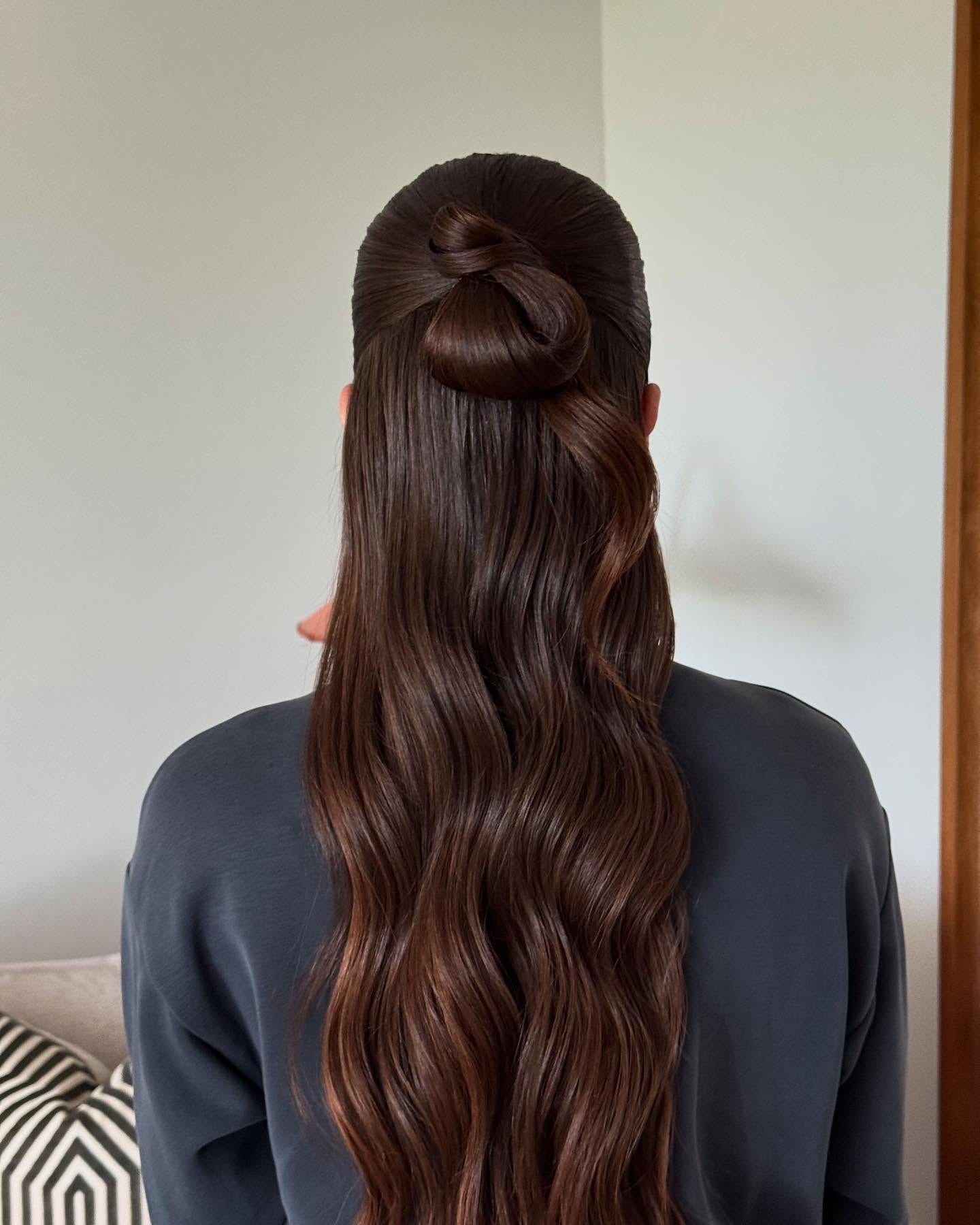 1. Glossy Cocoa Half-Up Twist (Spring Hairstyles)