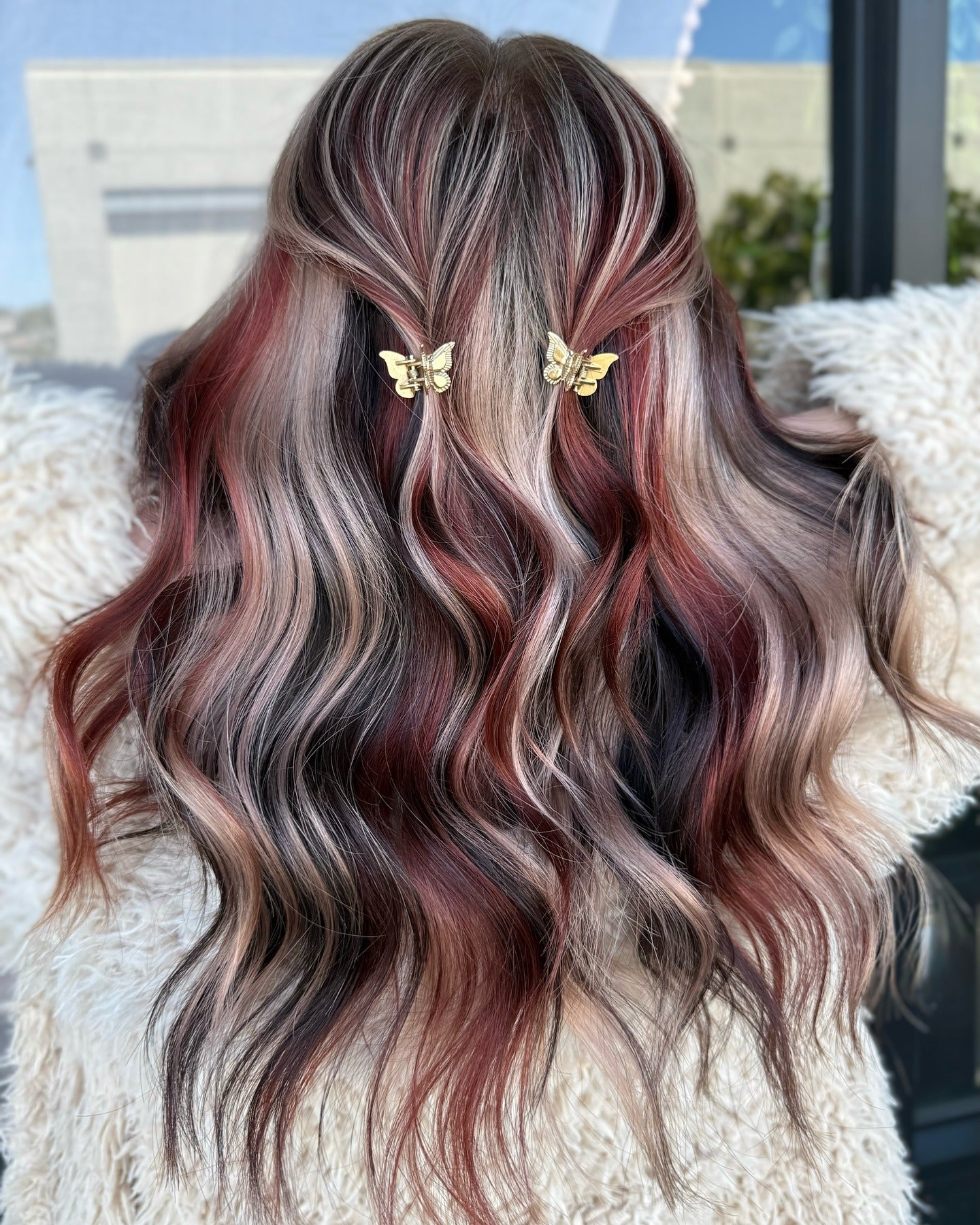 2. Butterfly Kissed Cherry Mocha Waves (Spring Hairstyles)