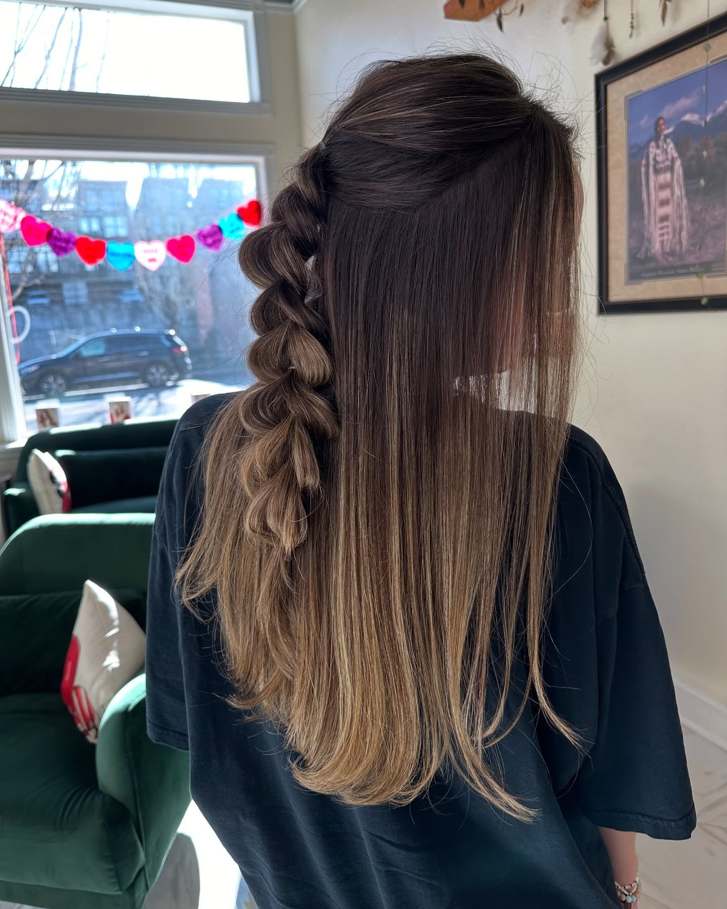 13. Side Braid with Soft Brown Ombre Blend (Spring Hairstyles)