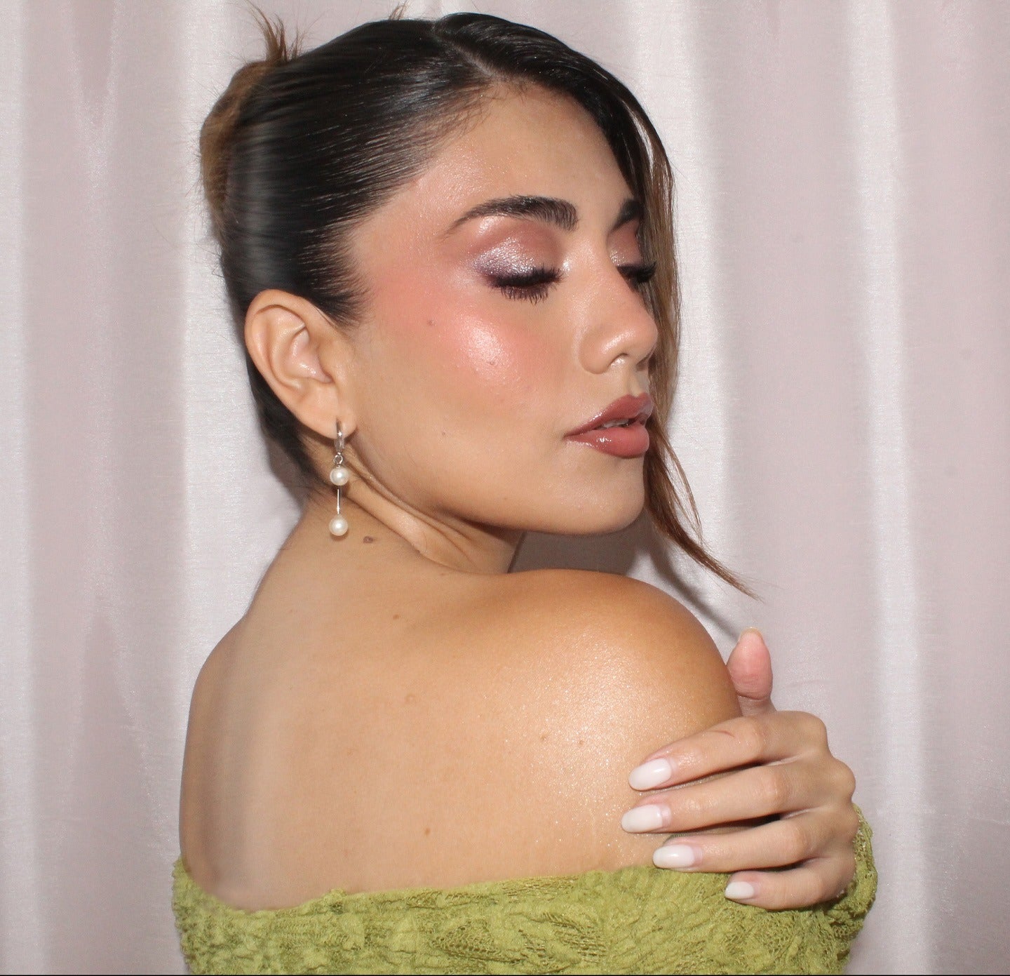 2. Shimmer-Accented Slick Back with Dark Brunette Hair (Slick Back Hairstyles)