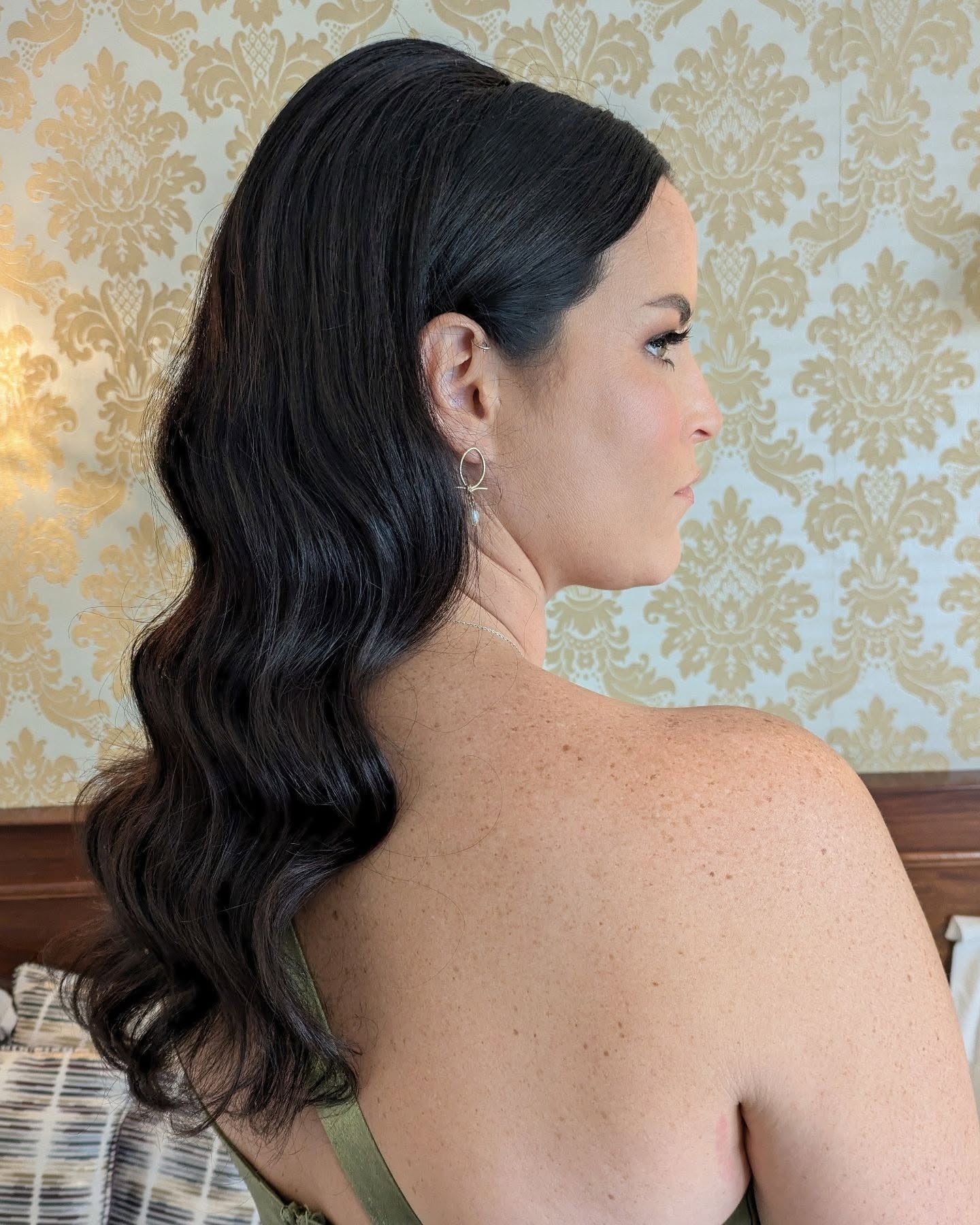 10. Side-Parted Slick Waves with Jet Black Hair (Slick Back Hairstyles)