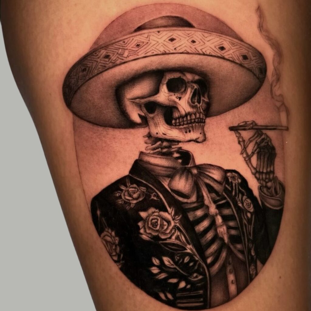 Charro Skeleton Tattoo