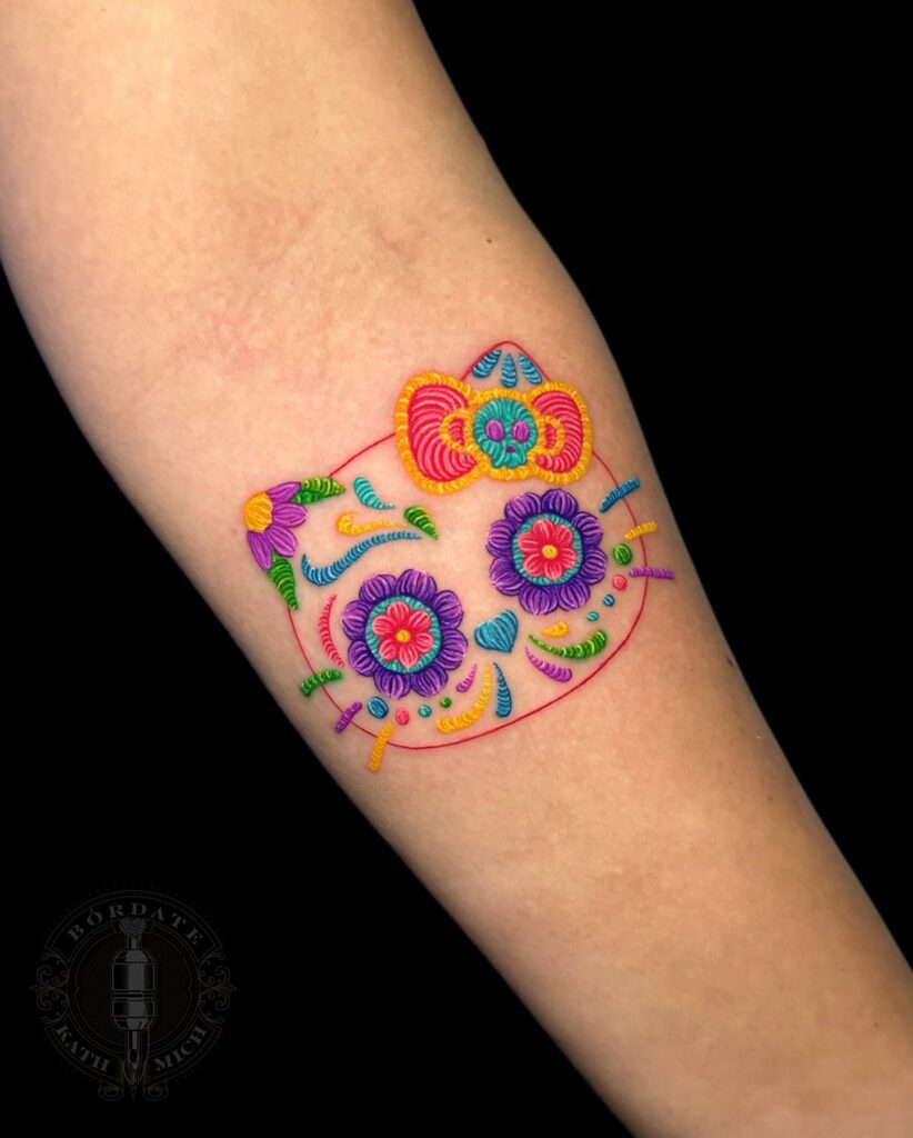 Small Mexican Hello Kitty Tattoo