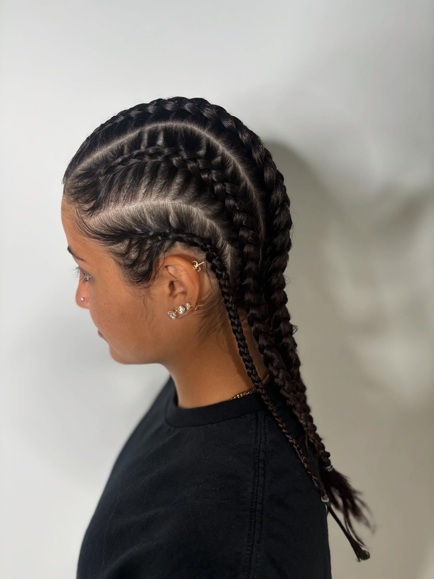 6. Tight Cornrows with Straight-Back Braids (Softball Hairstyles)