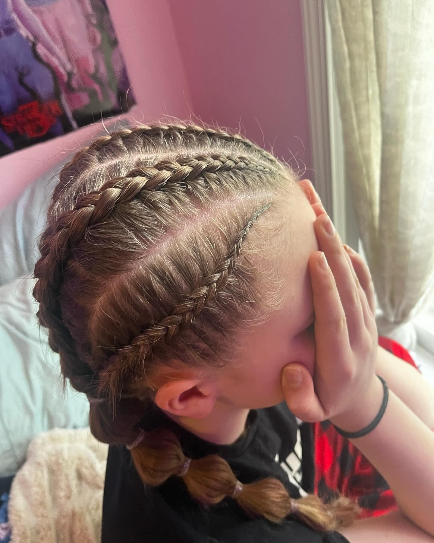 5. Layered Cornrows into Bubble Ponytail (Volleyball Hairstyles)