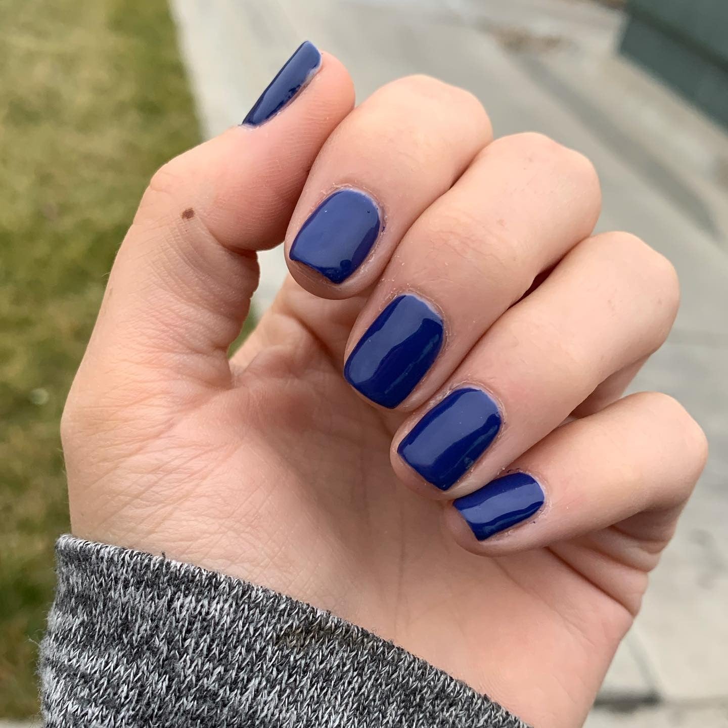 6. Royal Navy Short Square (Solid Nail Color Ideas)