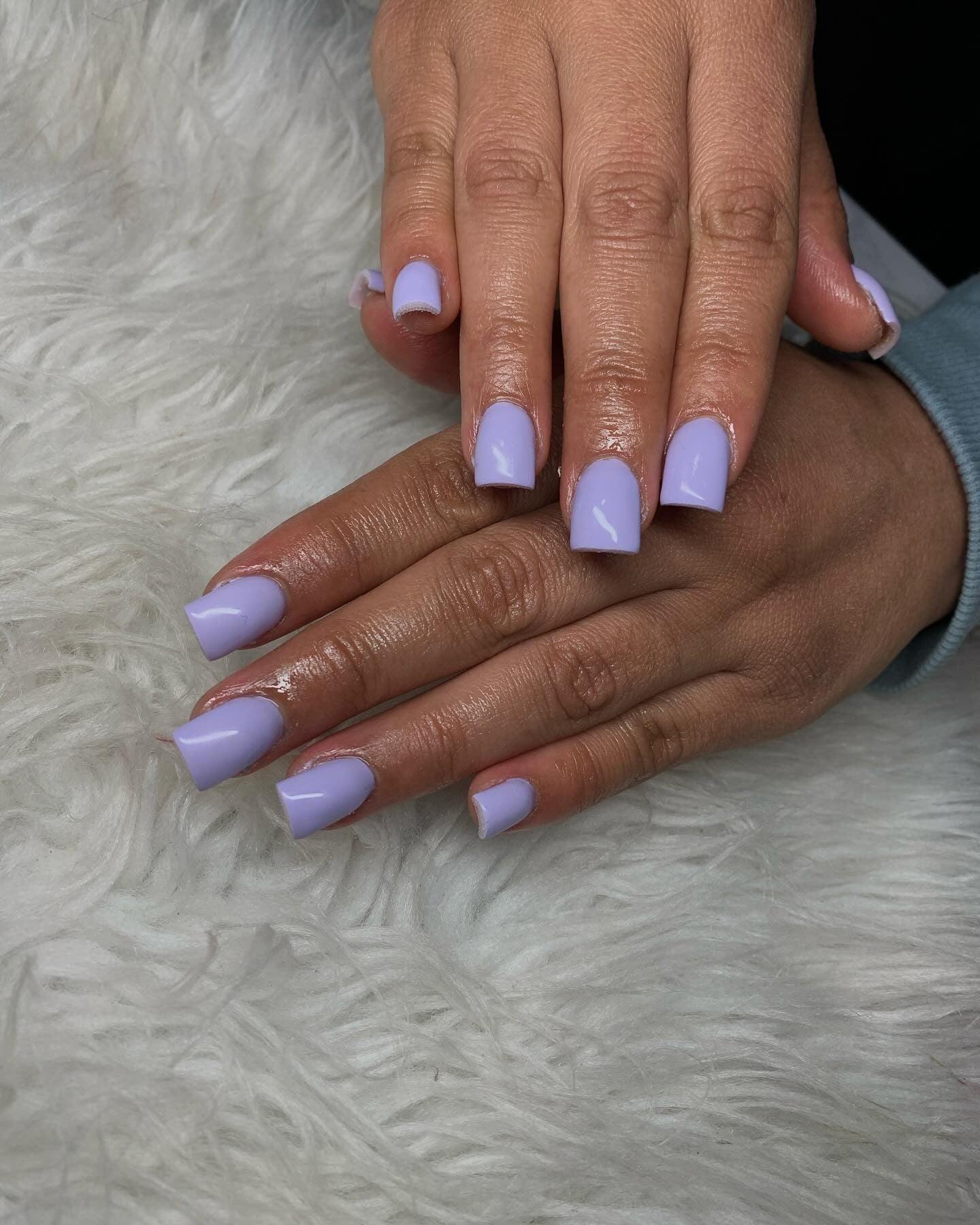 8. Lilac Square Simplicity (Solid Nail Color Ideas)